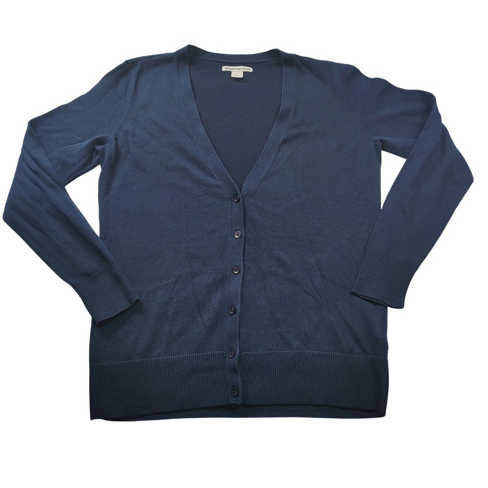 Amazon Essentials Navy V-Neck Button Front Cardigan